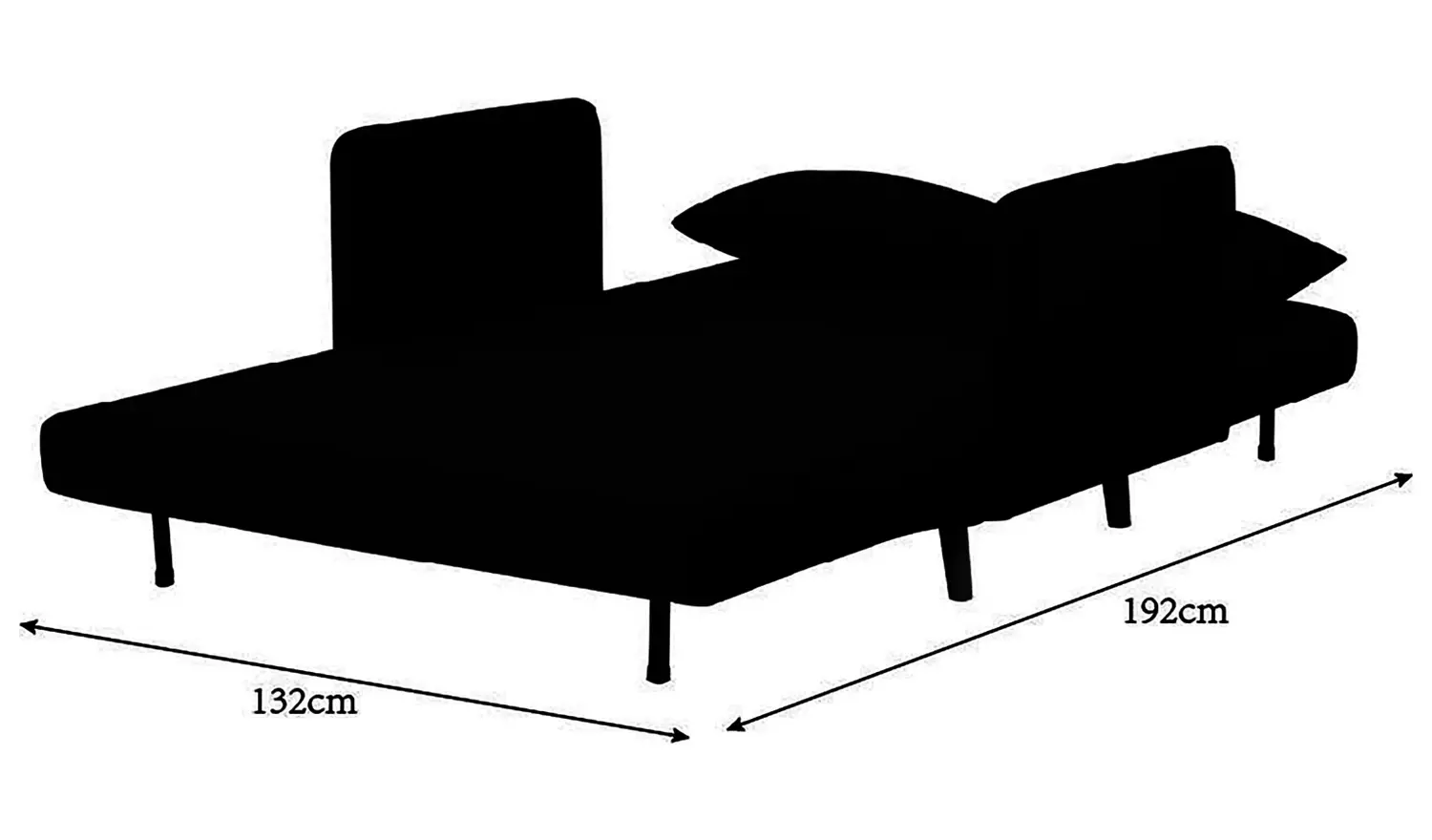 Habitat Alex Fabric Small Double Sofa Bed - Charcoal