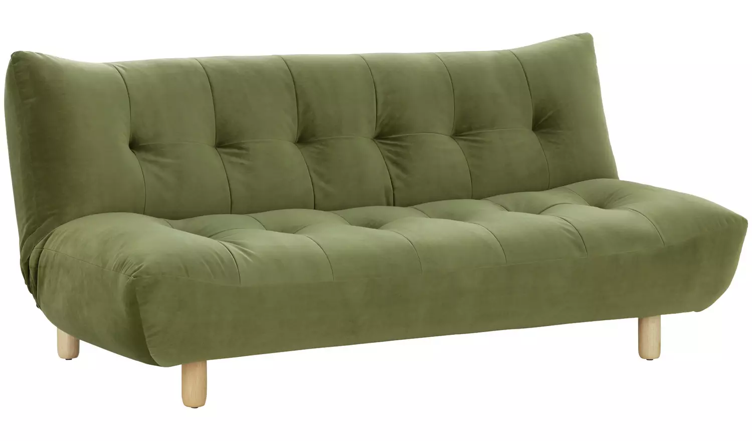 Habitat Kota 3 Seater Velvet Clic Clac Sofa Bed - Green