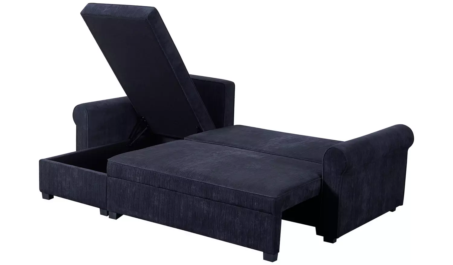 Argos Home Addie Velvet Reversible Storage Sofa Bed-Charcoal