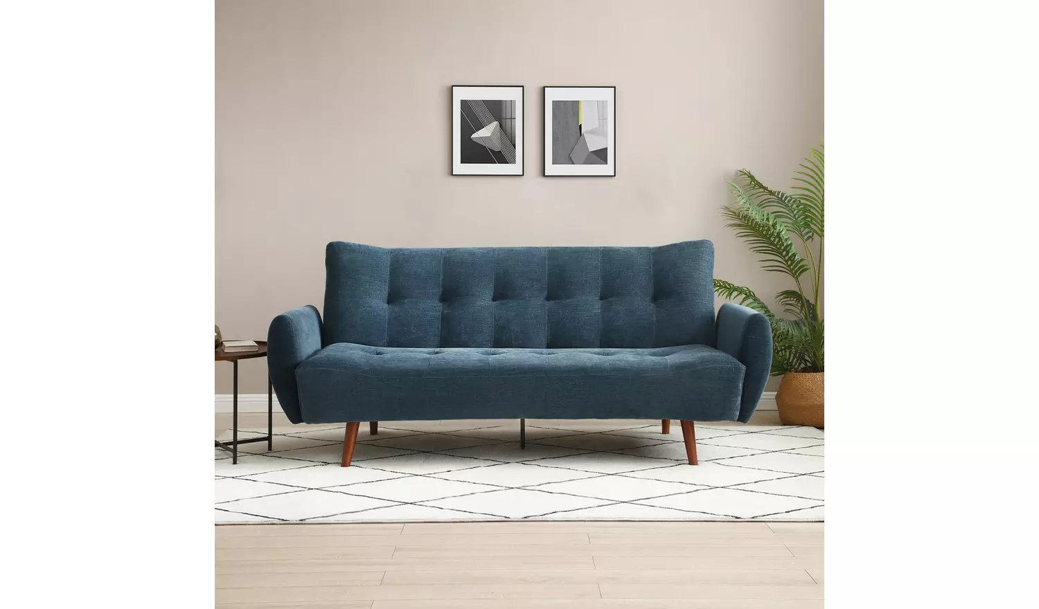 Kyoto Roman Fabric Sofa Bed - Navy