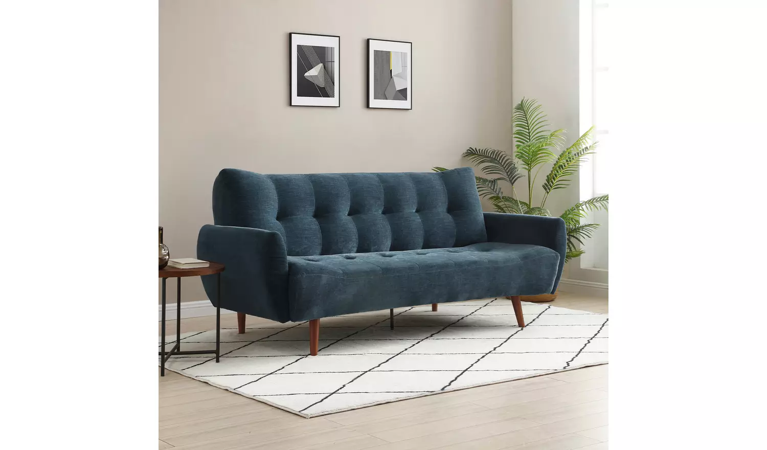 Kyoto Roman Fabric Sofa Bed - Navy