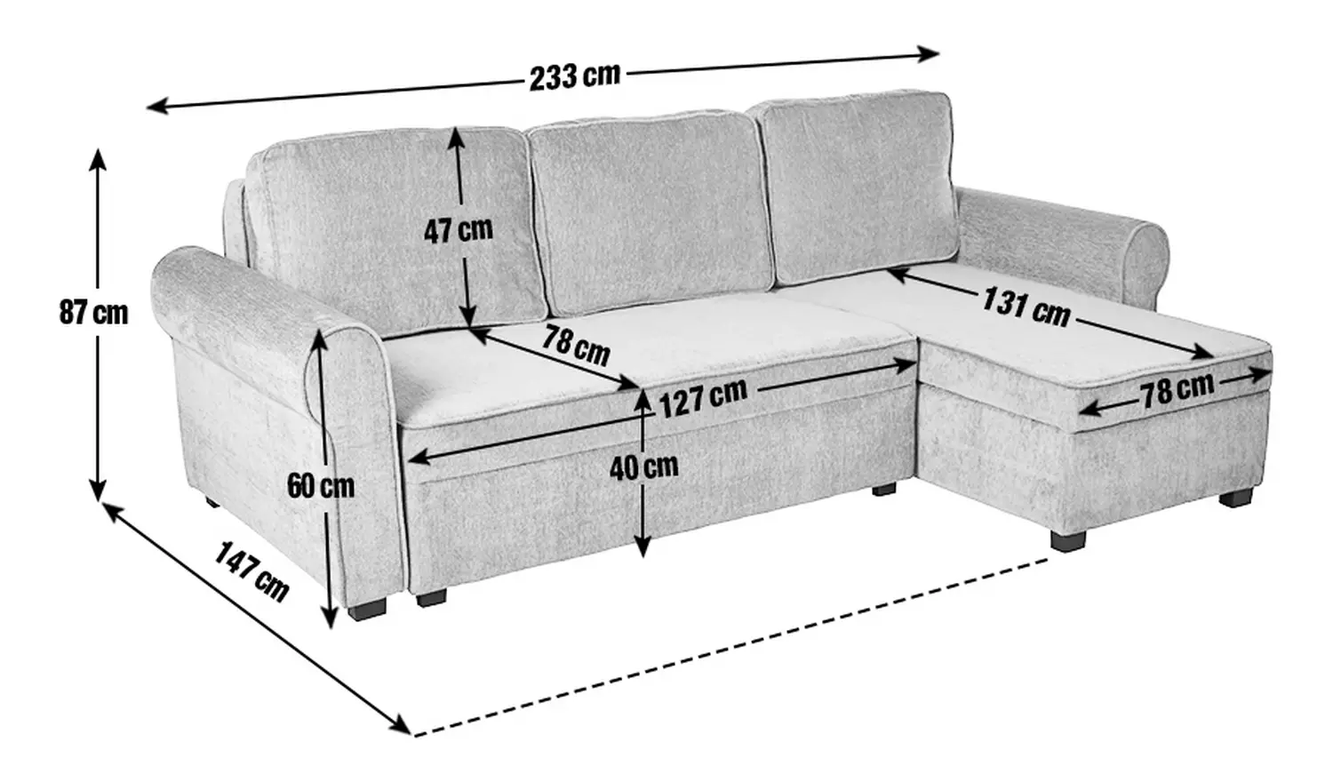 Argos Home Addie Velvet Reversible Storage Sofa Bed - Grey