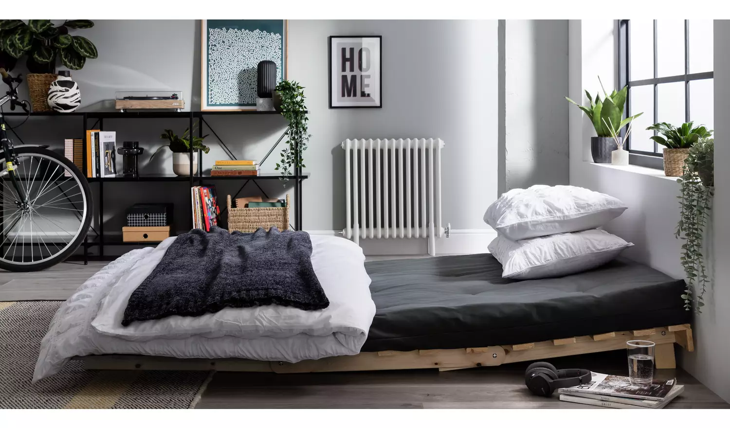 Kyoto Tosa 2 Seater Futon Sofa Bed - Grey