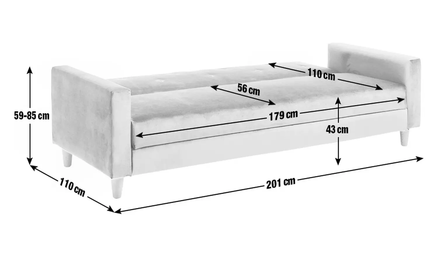 Habitat Brooks Fabric 3 Seater Clic Clac Sofa Bed - Green