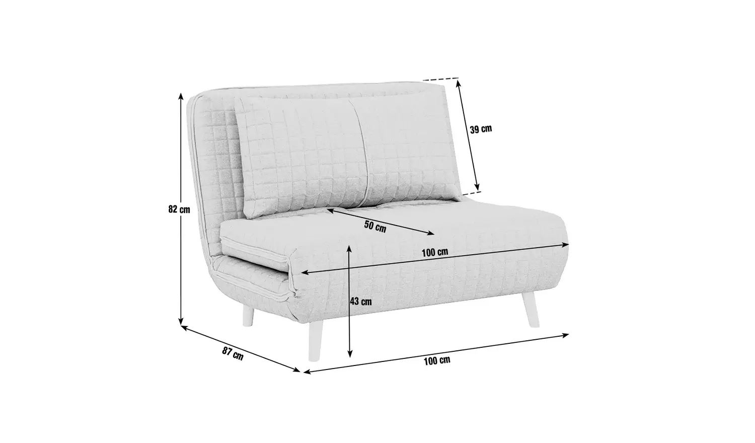 Habitat Roma Small Double Velvet Chairbed - Sage Green