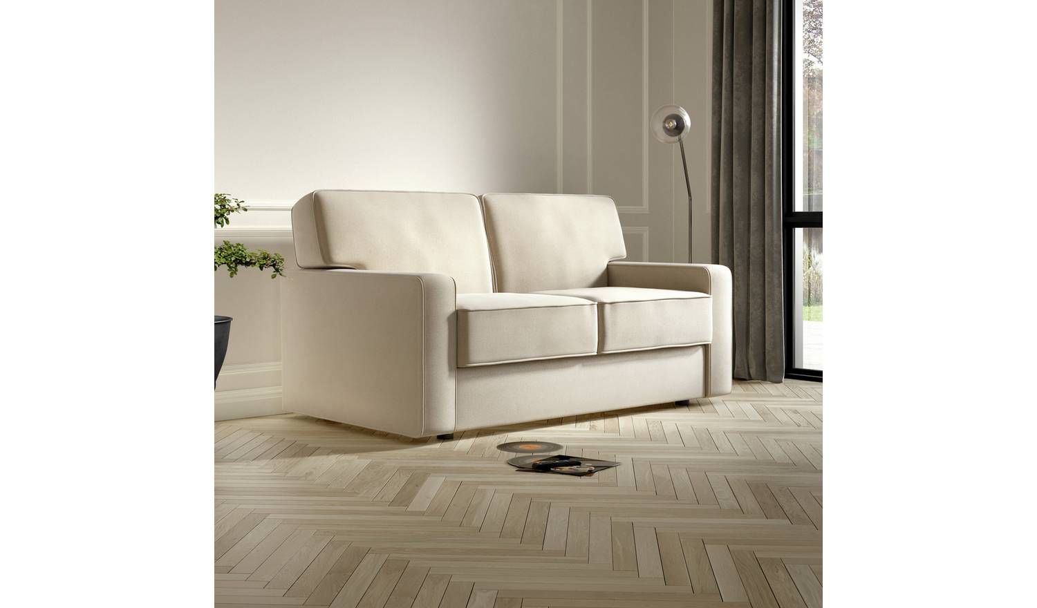 Jay-Be Linea Fabric 2 Seater Sofa Bed - Light Grey