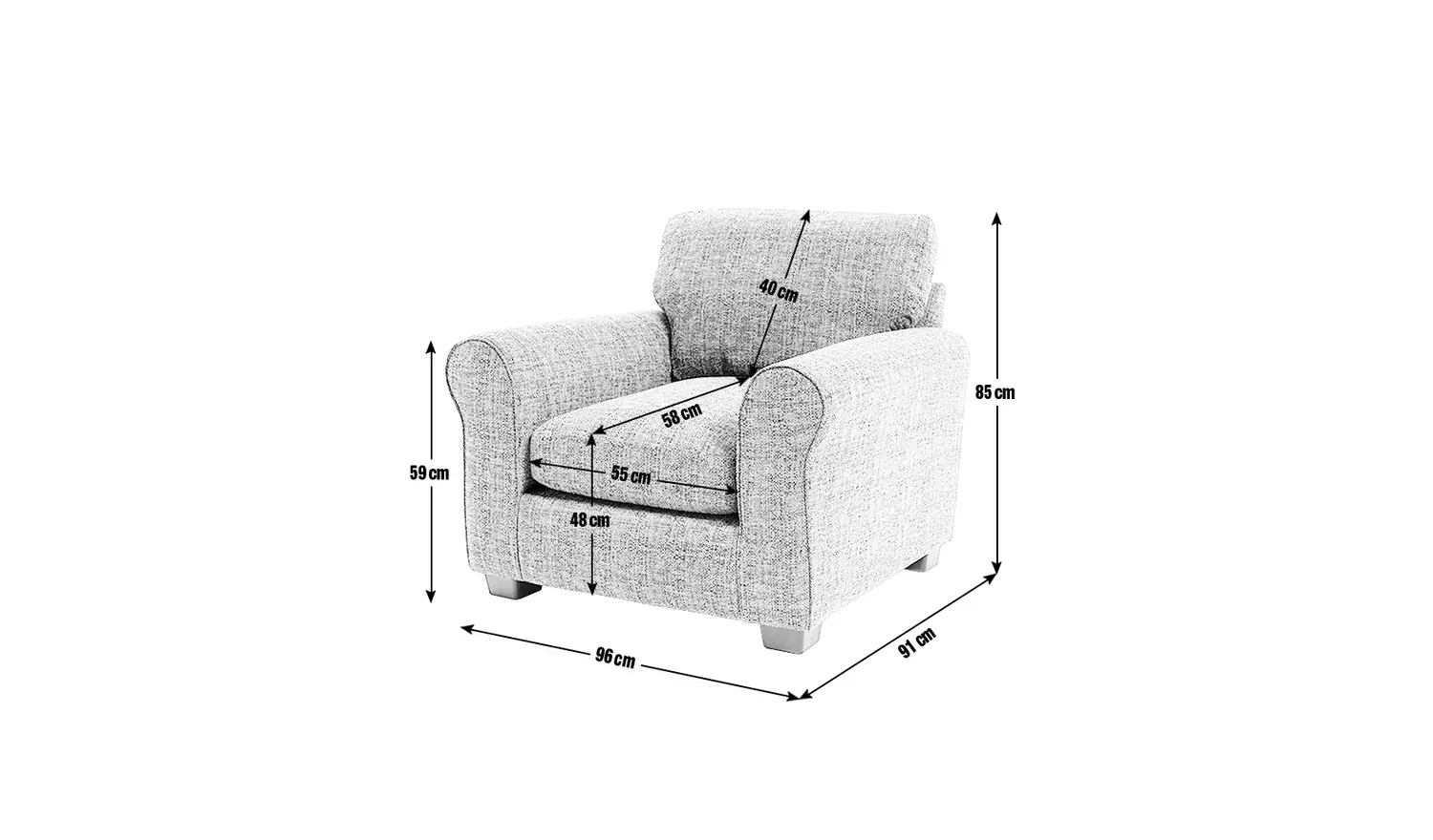 Argos Home Lisbon Fabric Chair & 4 Seater Sofa - Stone