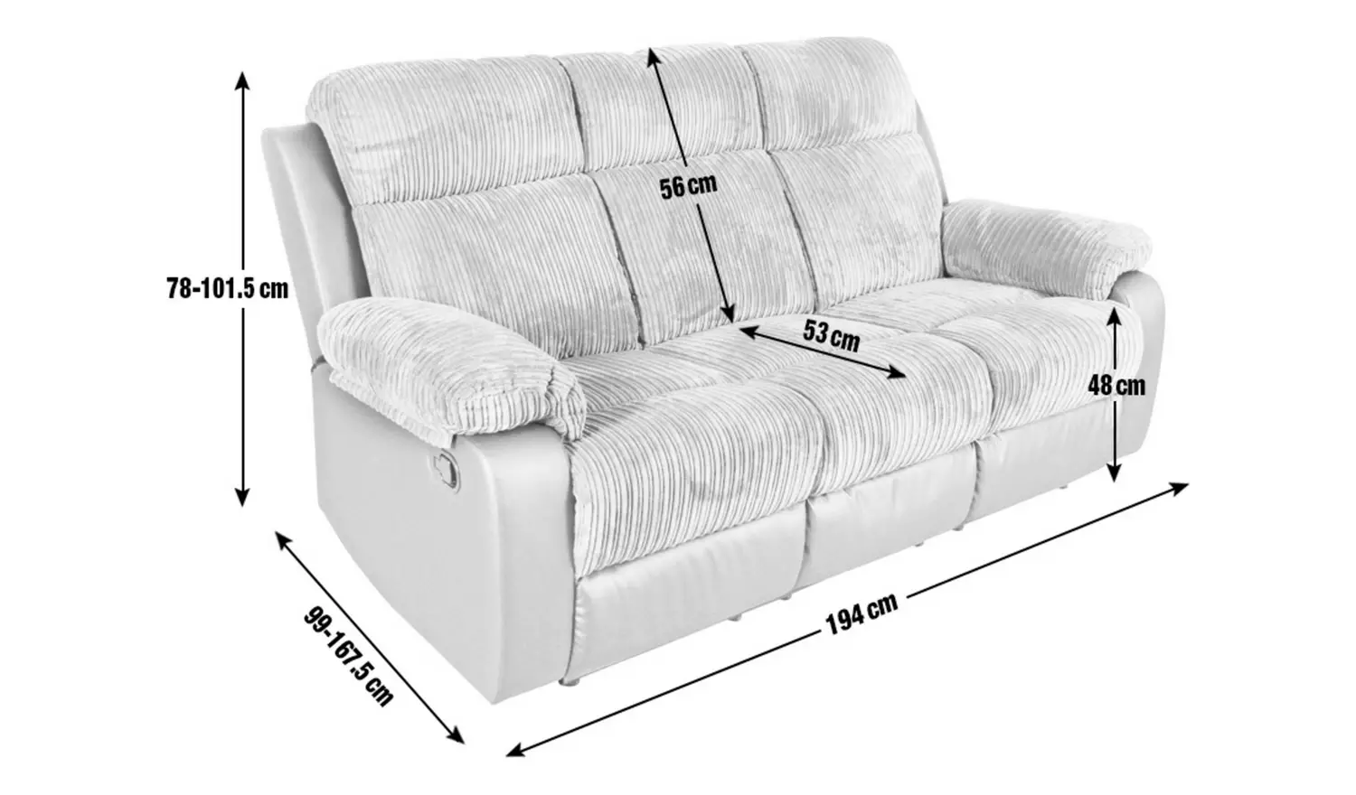 Argos Home Bradley 2 & 3 Seater Recliner Sofa - Charcoal