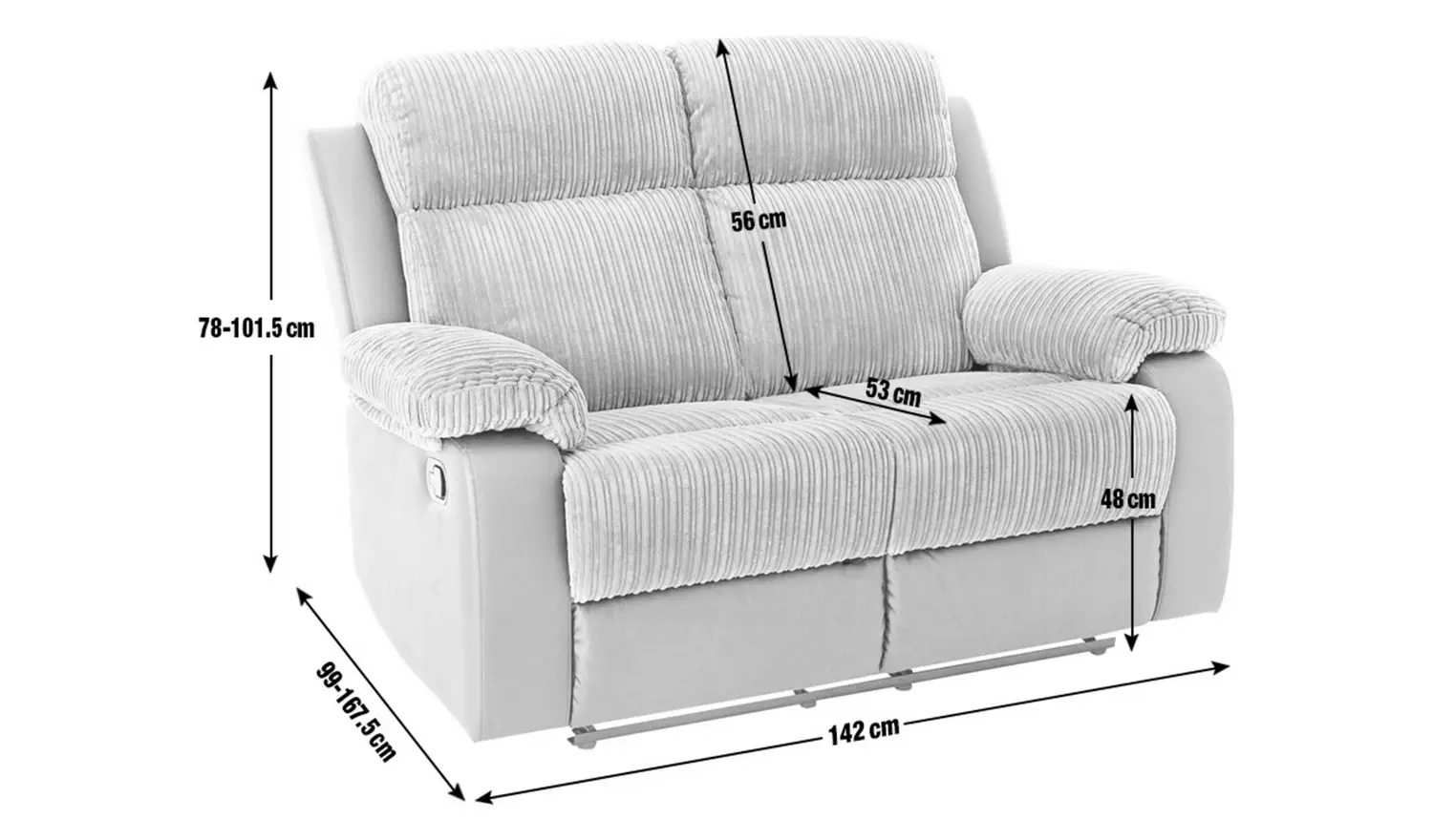 Argos Home Bradley 2 & 3 Seater Recliner Sofa - Charcoal