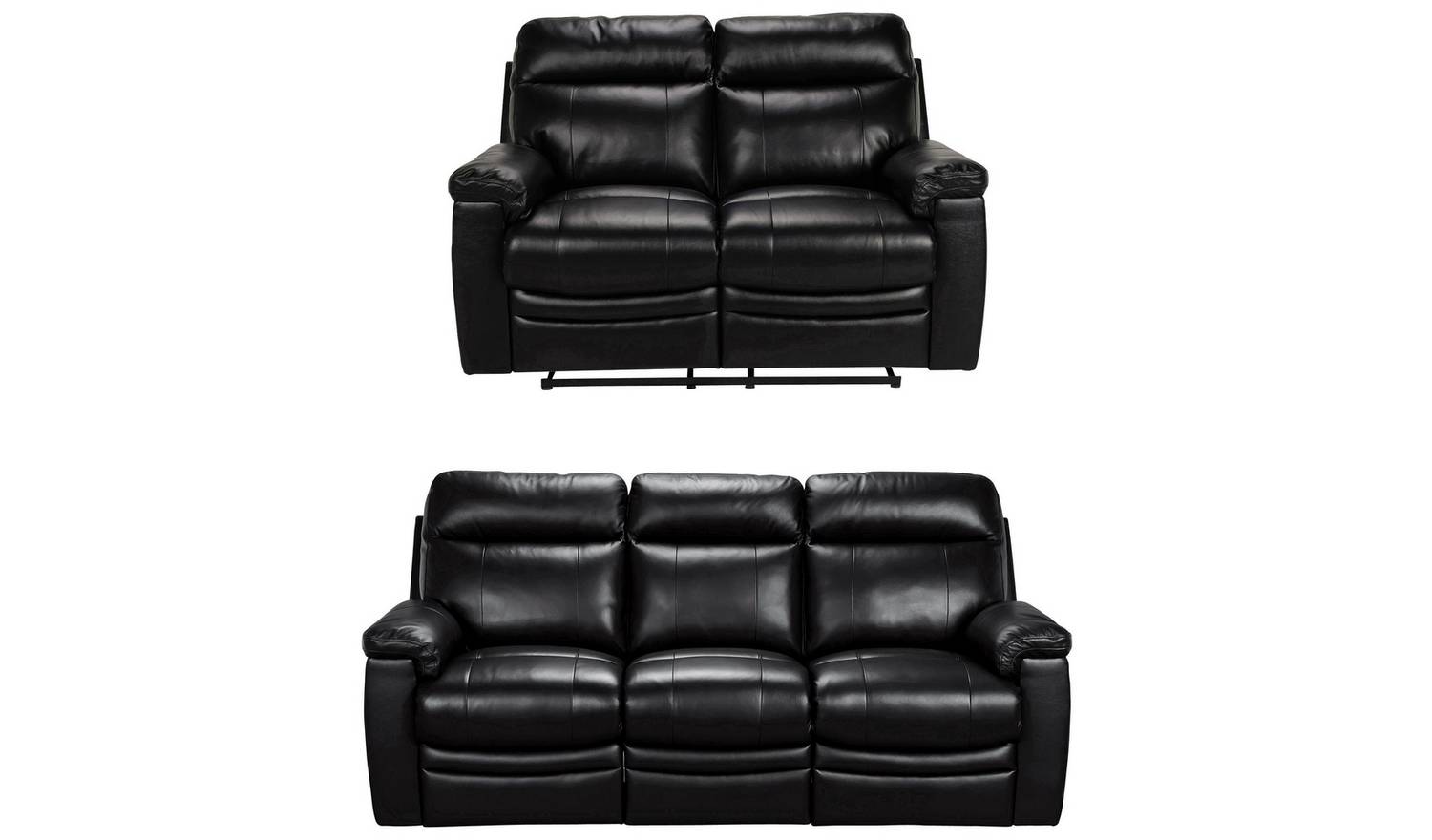Argos Home Paolo 2 & 3 Seater Manual Recliner Sofas - Black