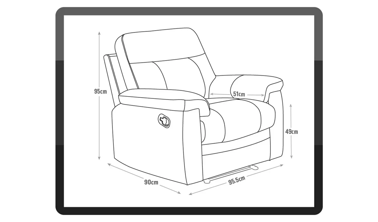 Argos Home Paolo Chair & 2 Seater Manual Recline Sofa -Black