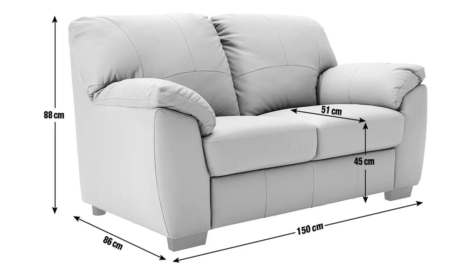 Argos Home Milano Leather 2 & 3 Seater Sofas - Light Grey