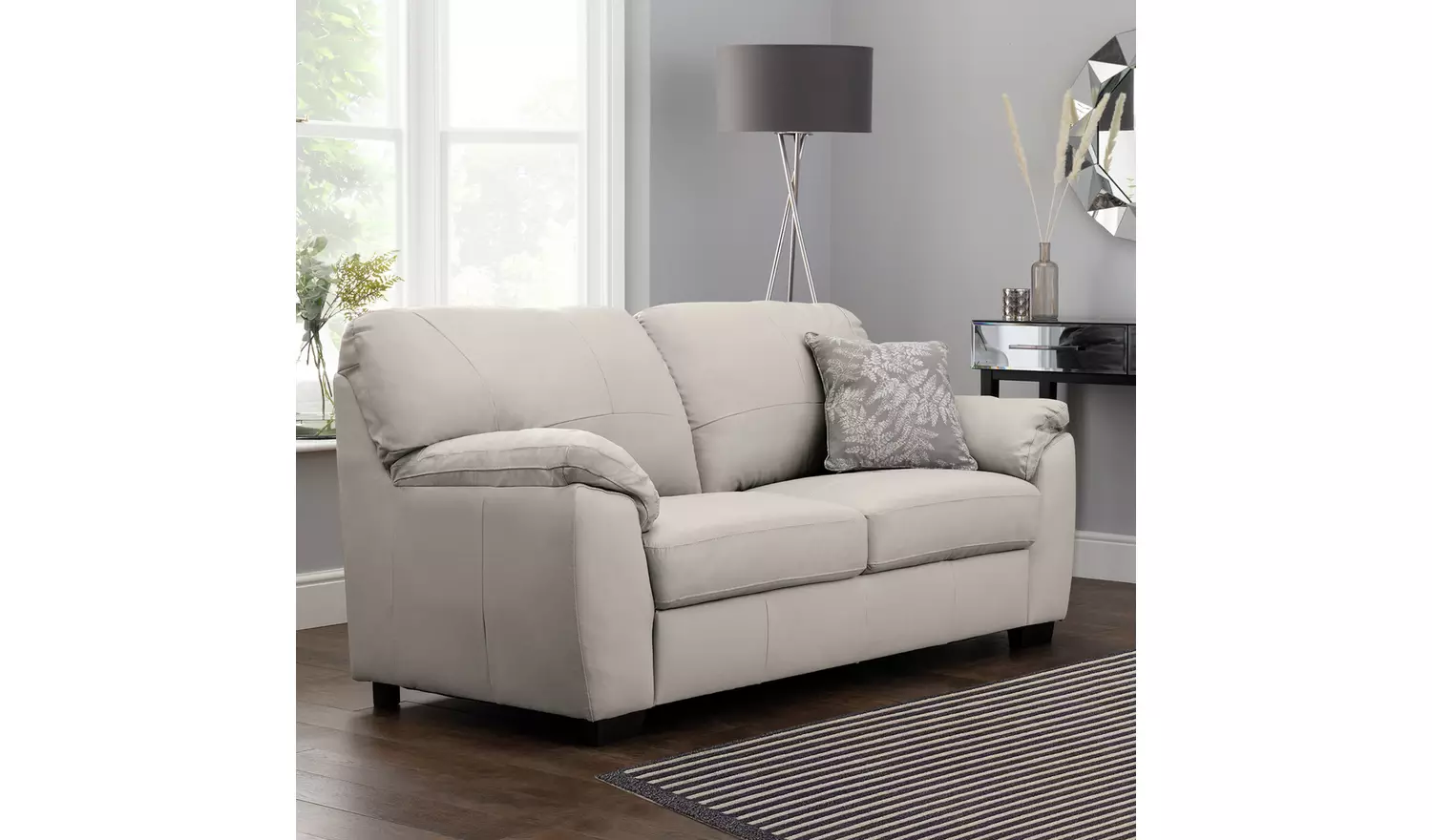 Argos Home Milano Leather 2 & 3 Seater Sofas - Light Grey
