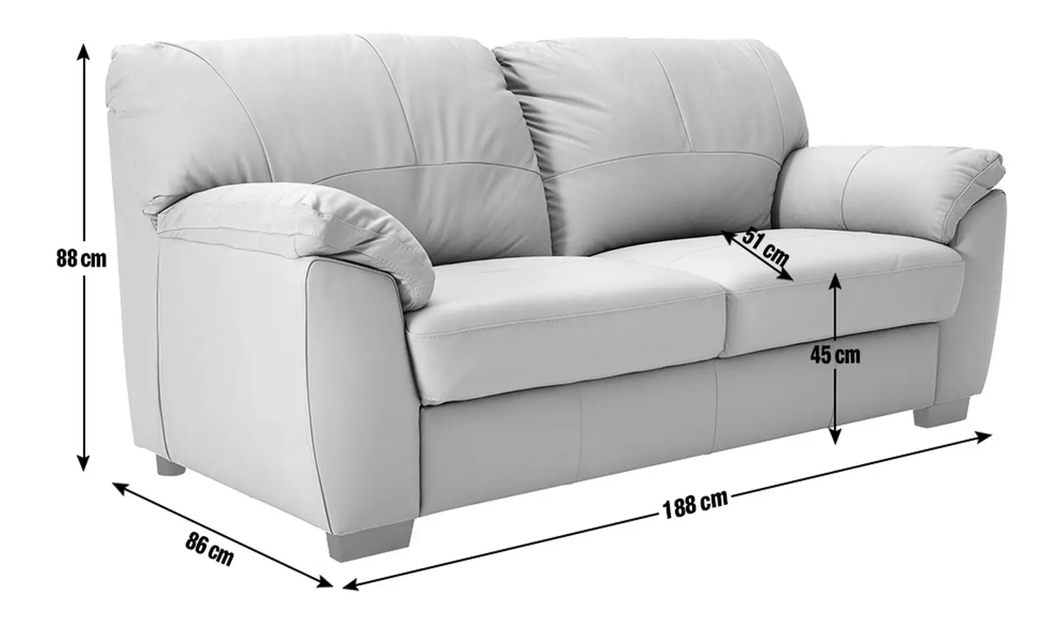 Argos Home Milano Leather Chair & 3 Seater Sofa - Light Grey