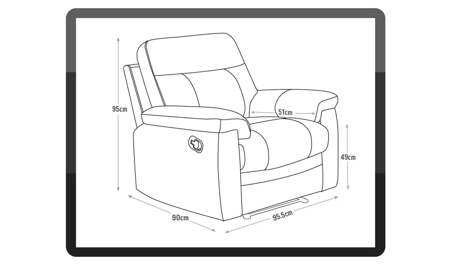 Argos Home Paolo Chair & 2 Seater Manual Recliner Sofa -Grey