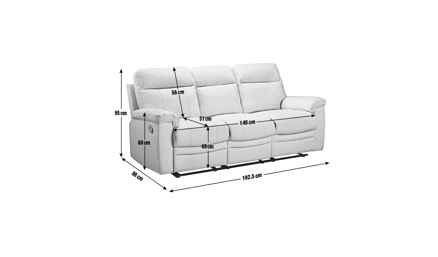 Argos Home Paolo 2 & 3 Seater Manual Recliner Sofas - Grey