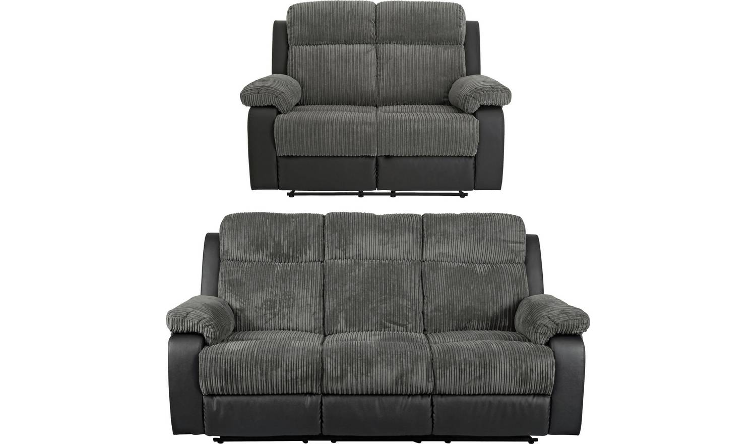 Argos Home Bradley 2 & 3 Seater Recliner Sofa - Charcoal