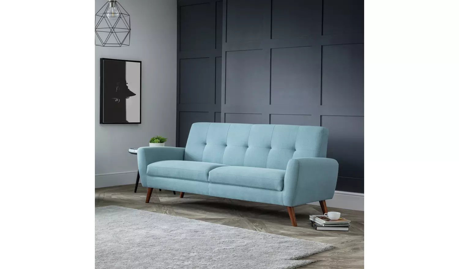 Julian Bowen Monza Fabric 2 Seater Sofa - Blue