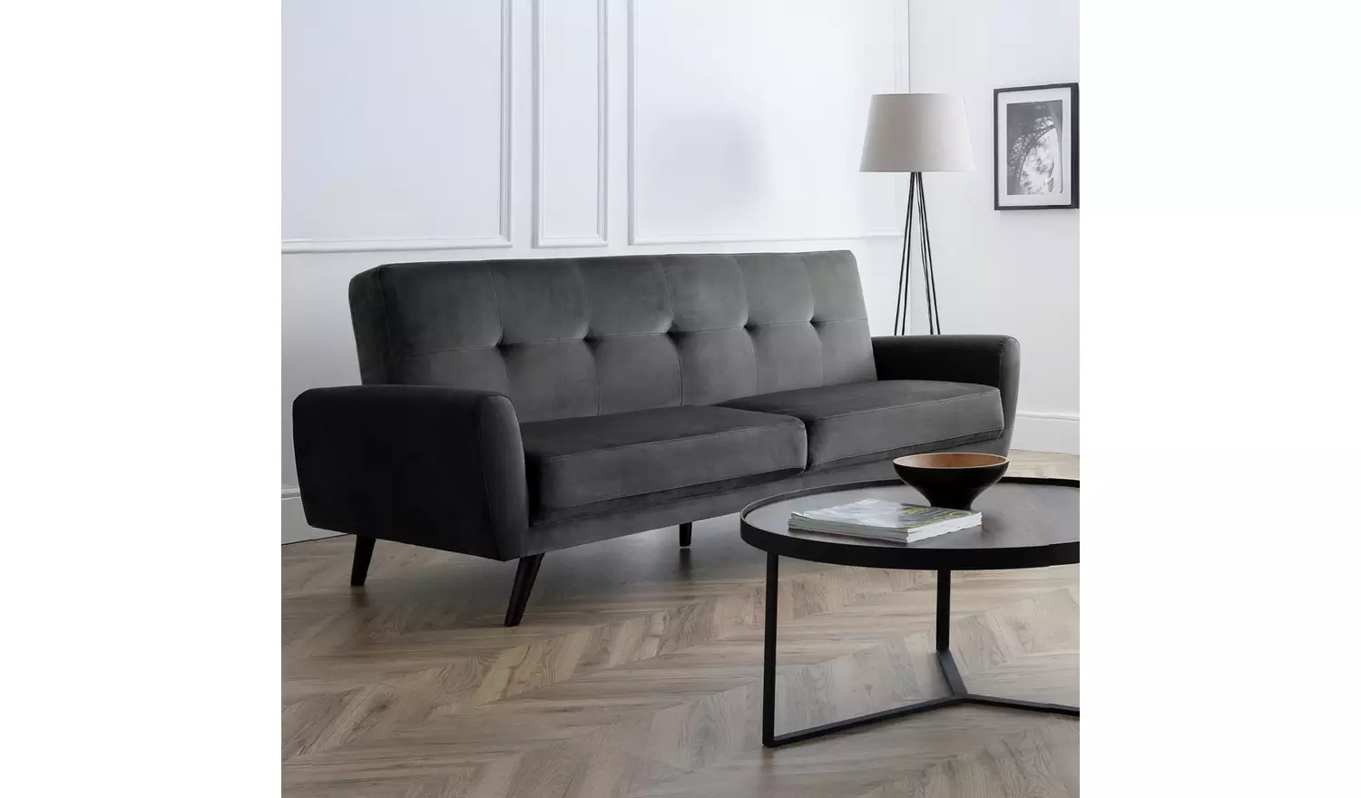 Julian Bowen Monza Velvet 2 Seater Sofa - Grey