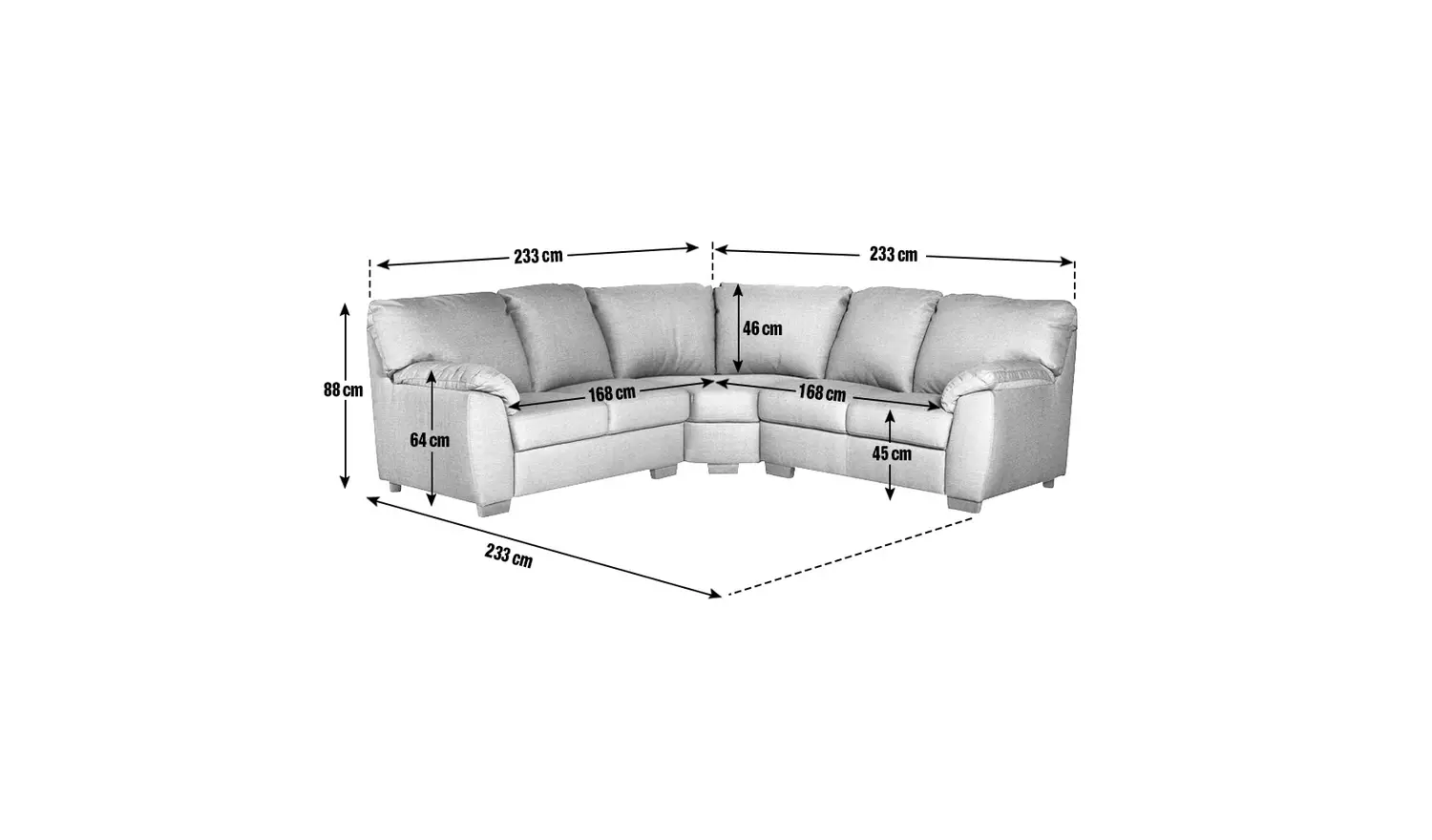 Argos Home Milano Fabric Corner Sofa - Charcoal