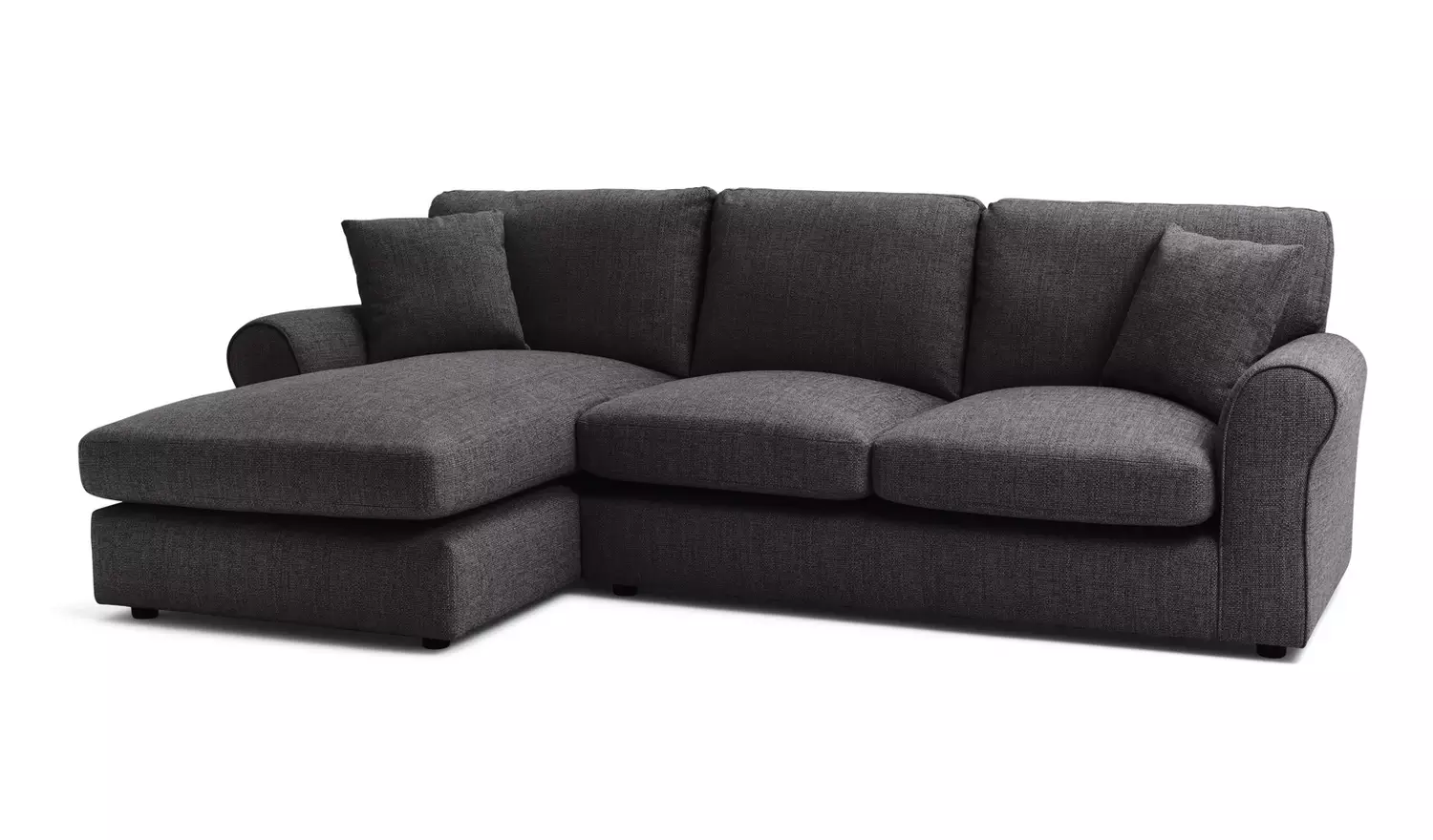 Argos Home Lisbon Fabric Left Hand Corner Sofa- Charcoal