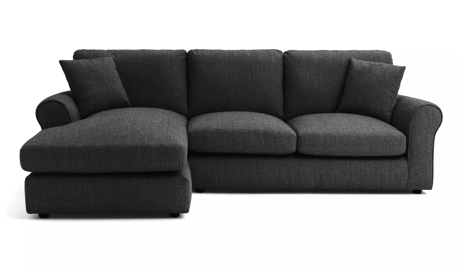 Argos Home Lisbon Fabric Left Hand Corner Sofa- Charcoal