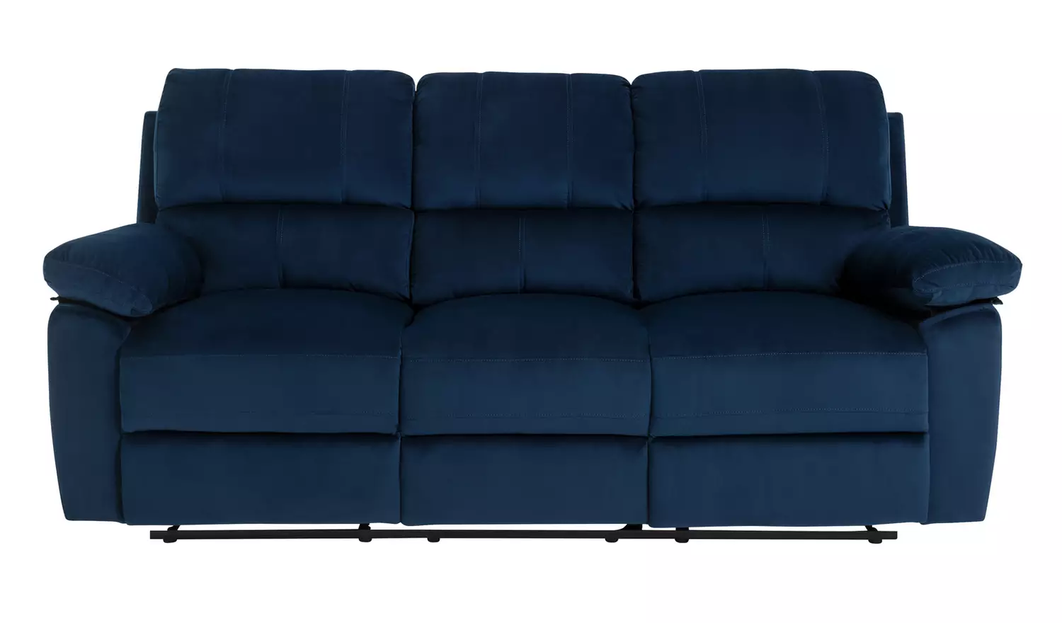 Toby Velvet 3 Seater Recliner Sofa in a Box- Navy