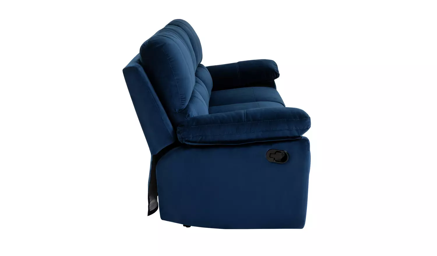 Toby Velvet 3 Seater Recliner Sofa in a Box- Navy