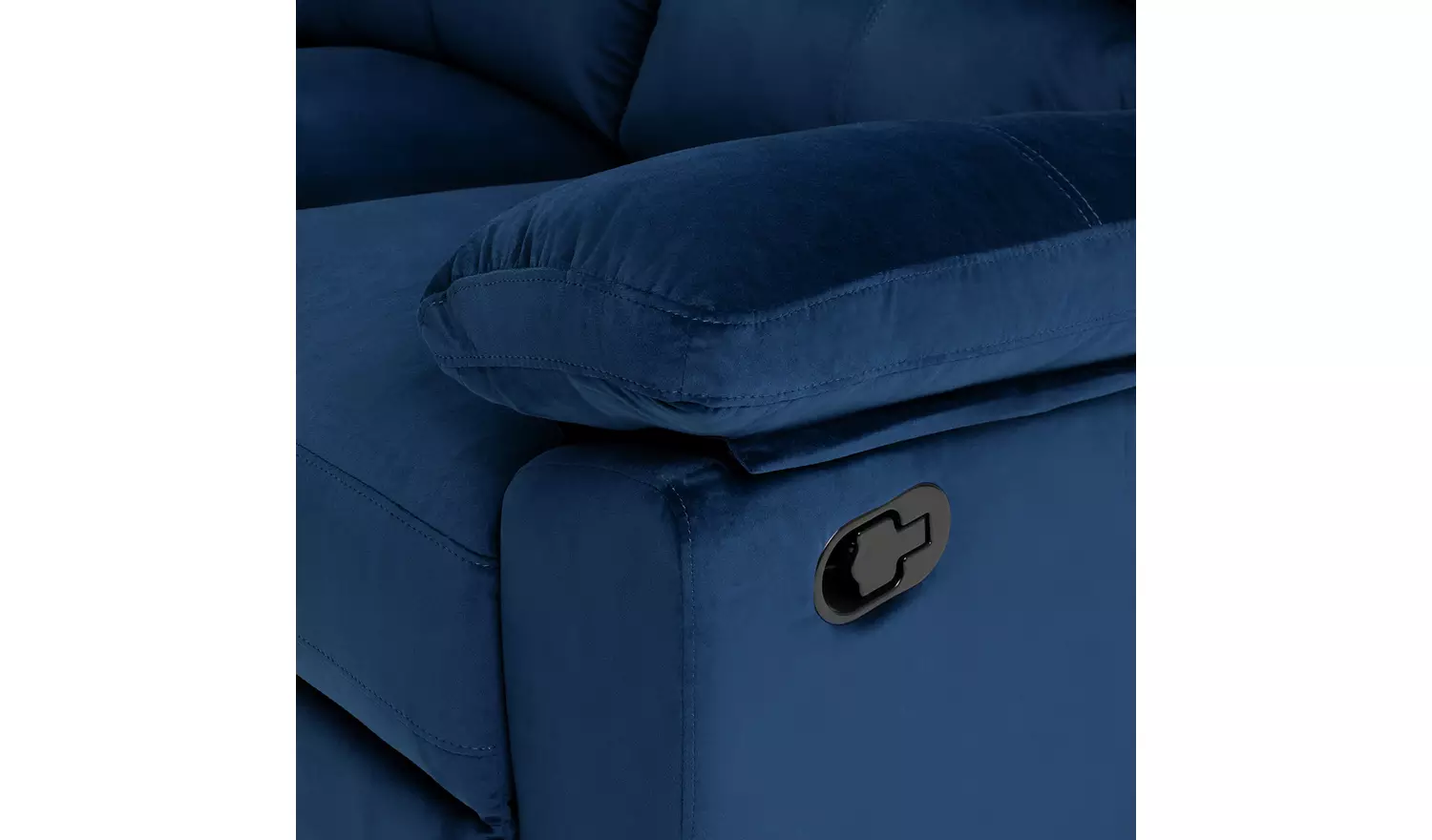 Toby Velvet 3 Seater Recliner Sofa in a Box- Navy