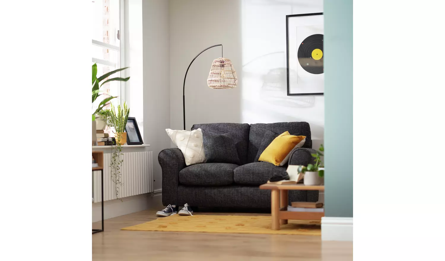 Argos Home Lisbon Fabric 2 Seater Sofa - Grey