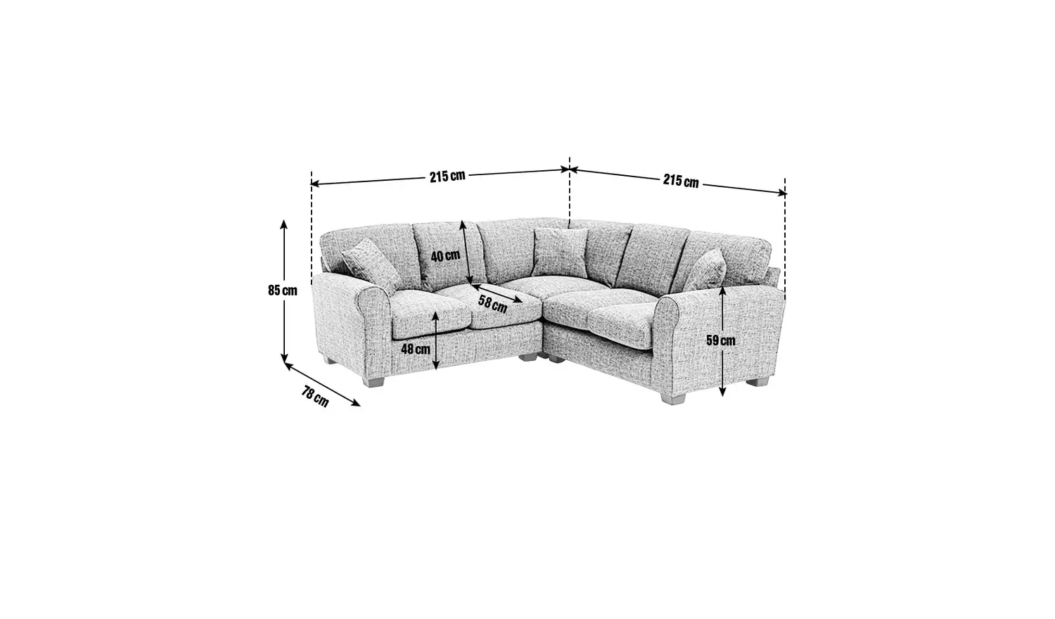 Argos Home Lisbon Fabric Corner Sofa - Stone
