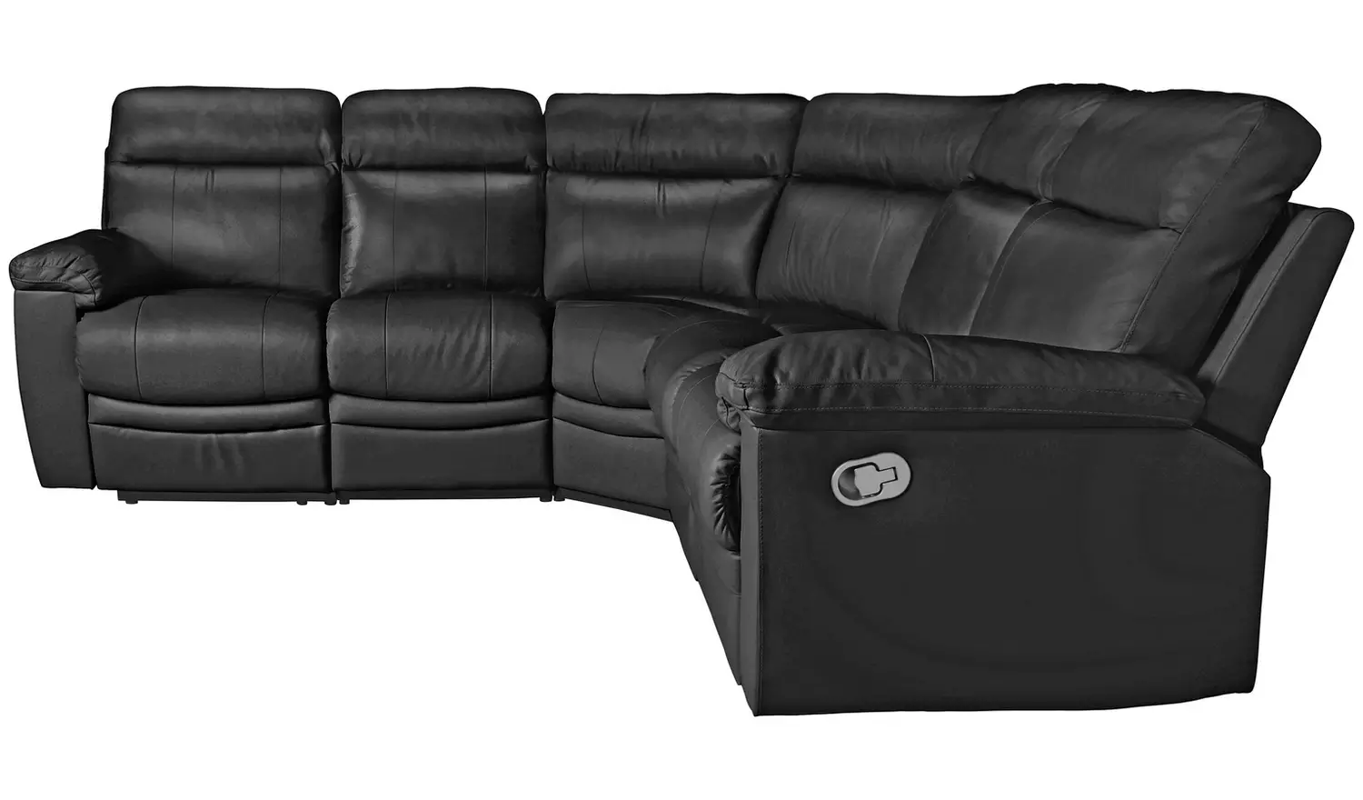 Argos Home Paolo Leather Manual Recliner Corner Sofa -Black
