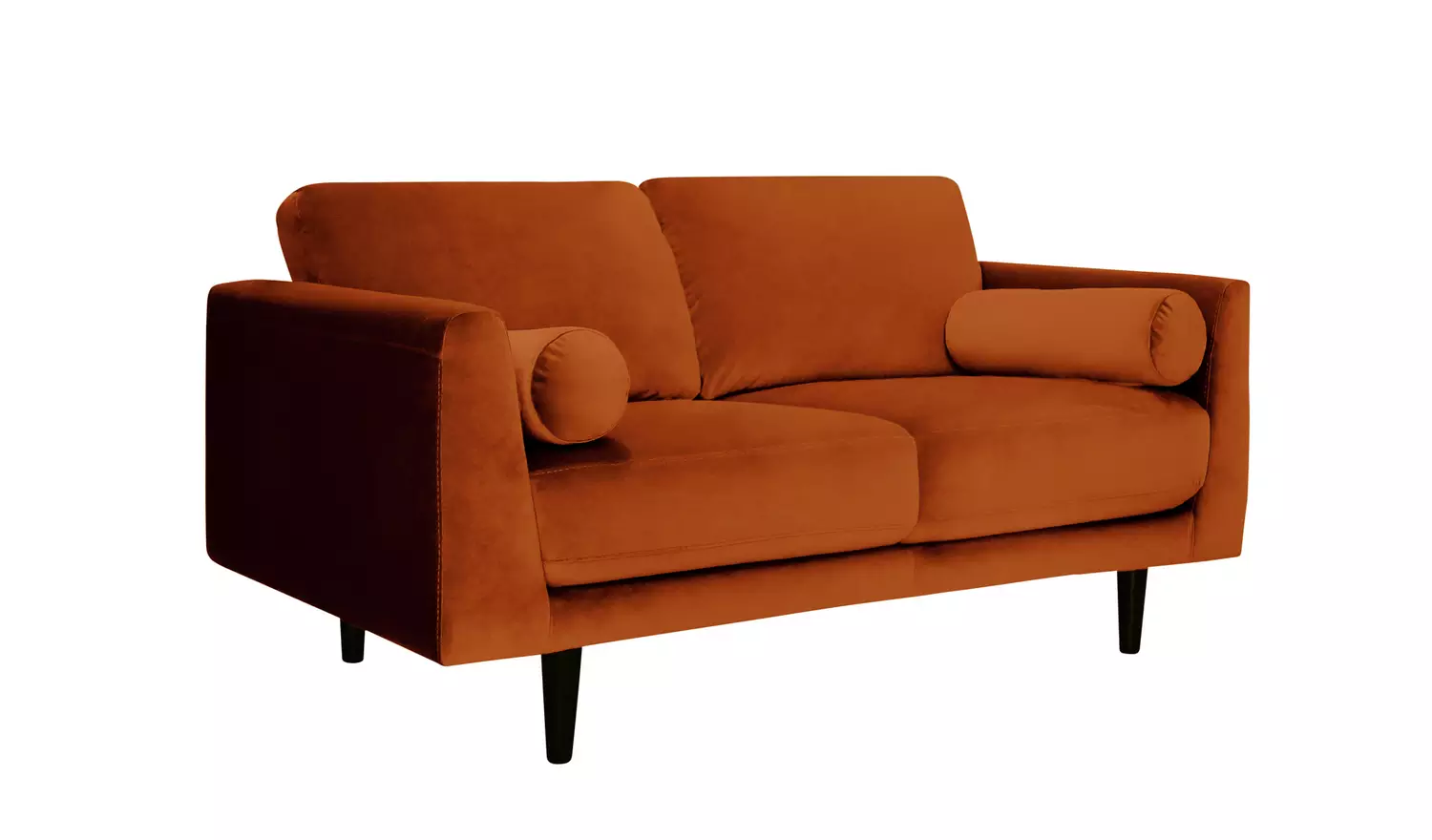 Habitat Jacob velvet 2 Seater Sofa - Orange