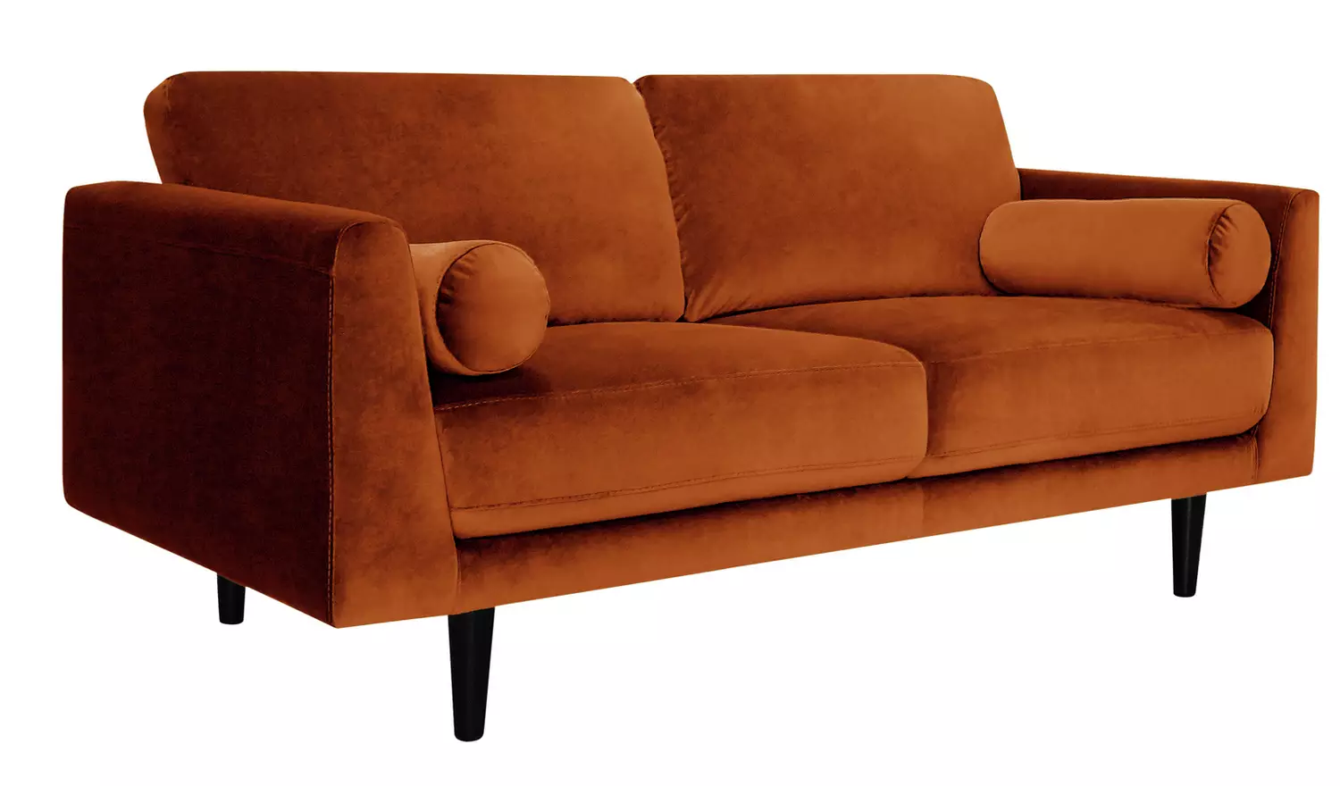 Habitat Jacob velvet3 Seater Sofa - Orange