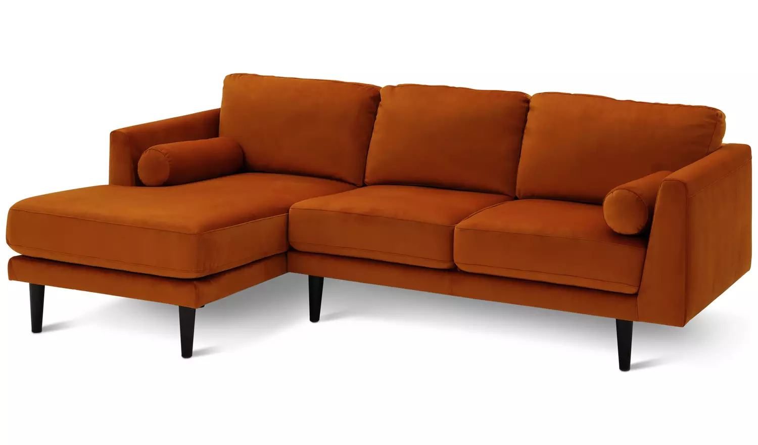 Habitat Jacob Velvet Left Hand Corner Sofa - Orange