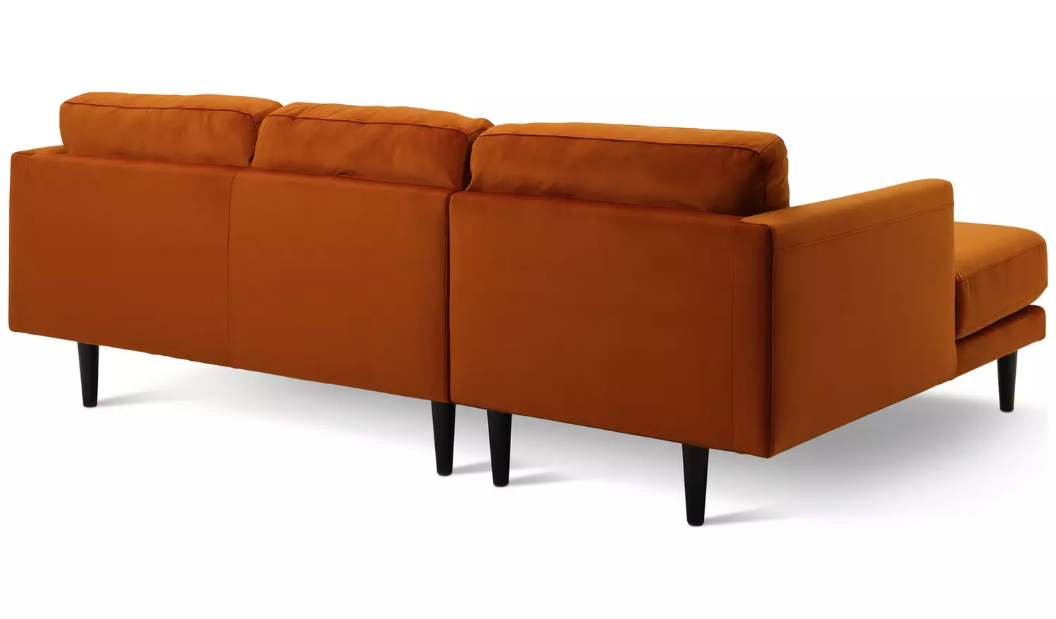 Habitat Jacob Velvet Left Hand Corner Sofa - Orange