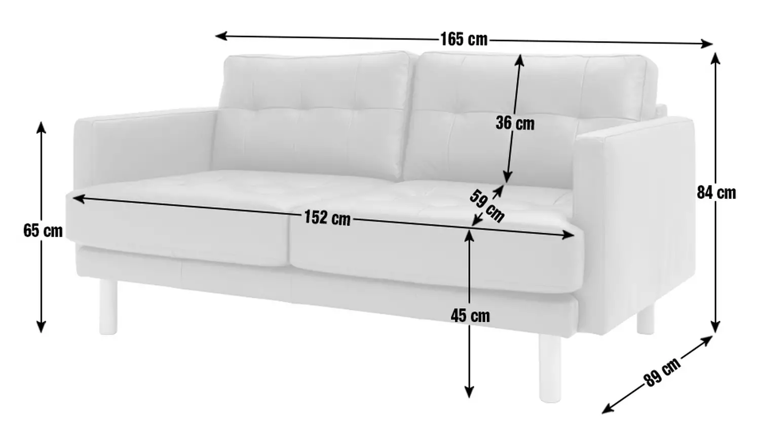 Habitat Newell Leather 2 Seater Sofa - Tan