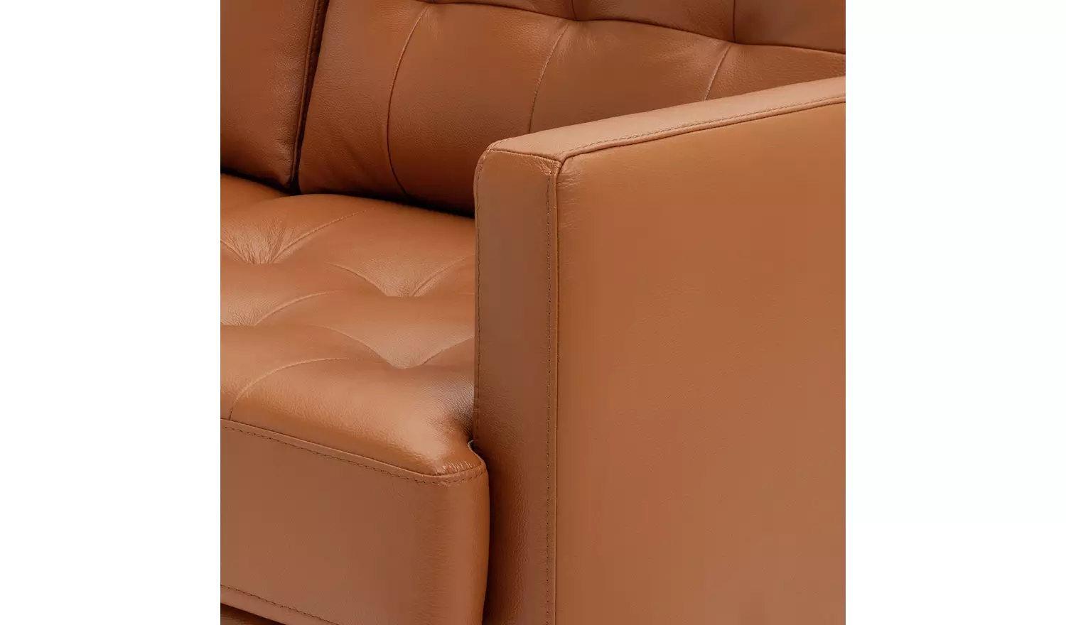 Habitat Newell Leather 2 Seater Sofa - Tan