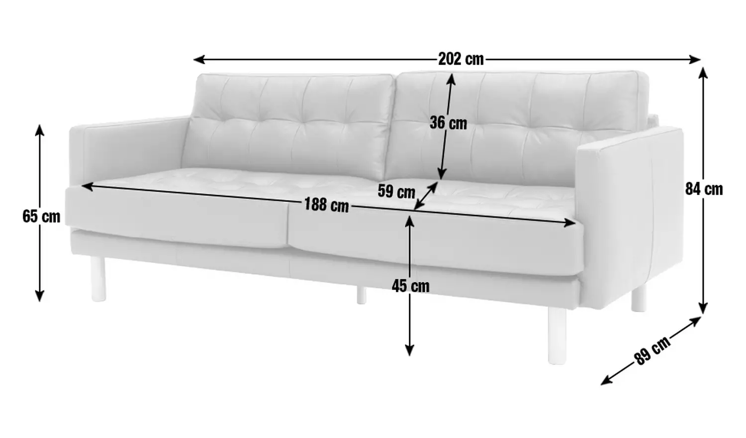 Habitat Newell Leather 3 Seater Sofa - Tan