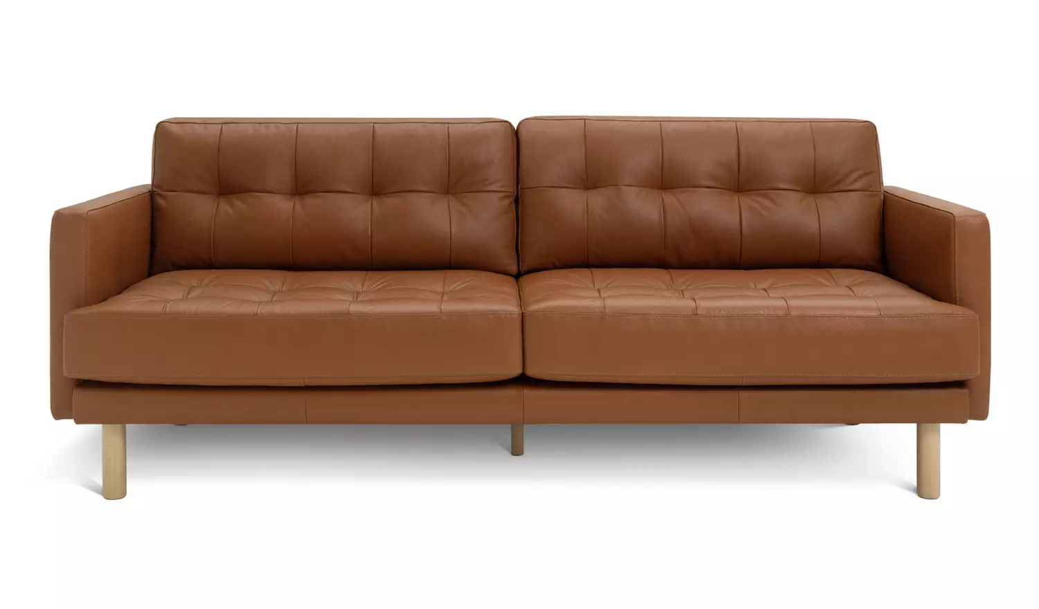 Habitat Newell Leather 3 Seater Sofa - Tan