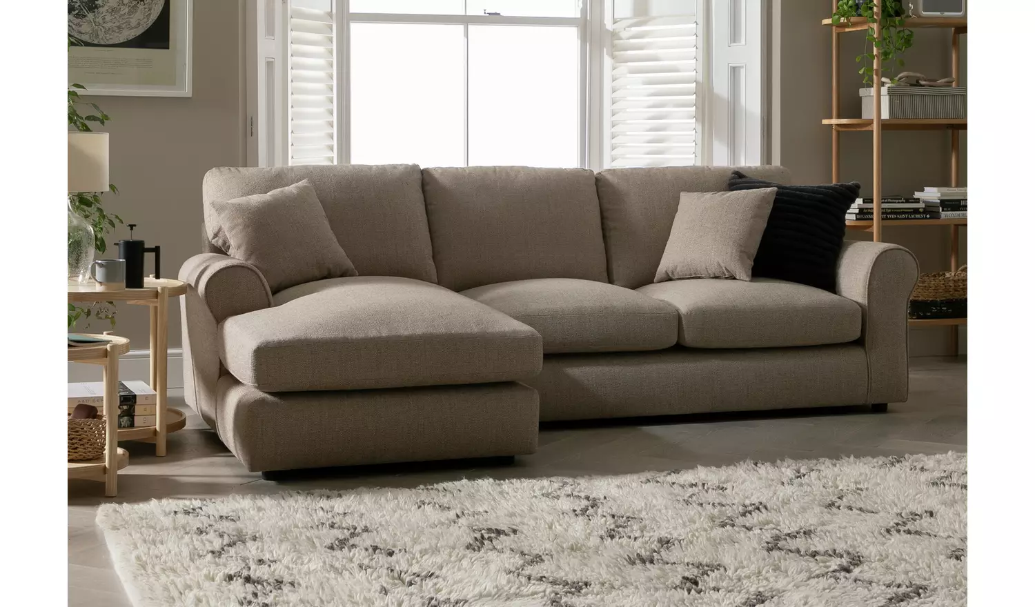 Argos Home Lisbon Fabric Left Corner Chaise Sofa - Grey