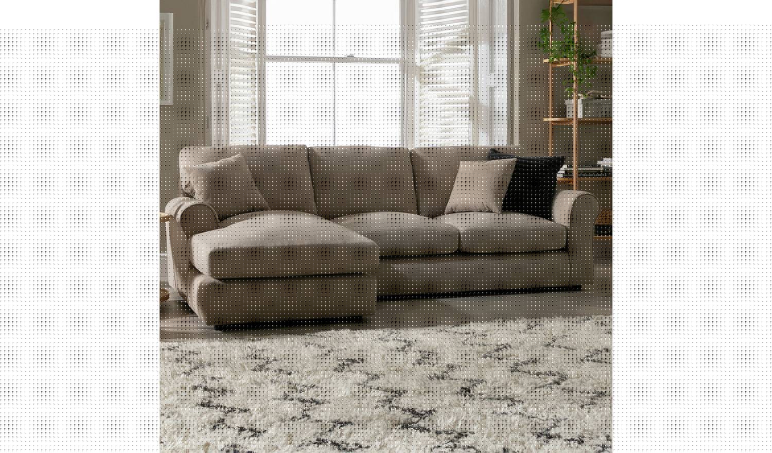 Argos Home Lisbon Fabric Left Hand Corner Chaise Sofa- Stone