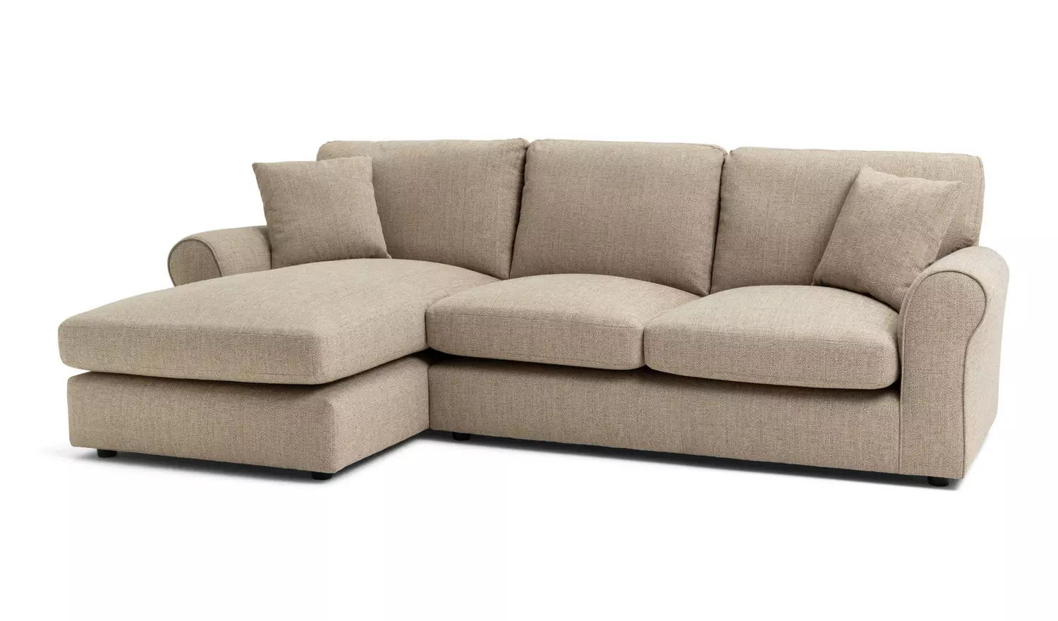 Argos Home Lisbon Fabric Left Hand Corner Chaise Sofa- Stone