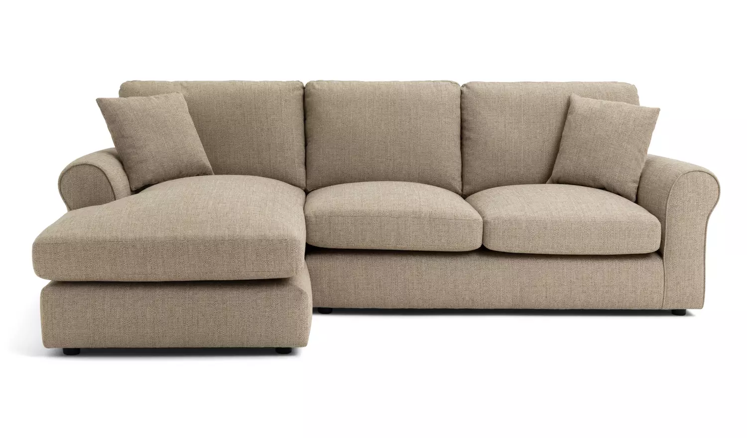 Argos Home Lisbon Fabric Left Hand Corner Chaise Sofa- Stone