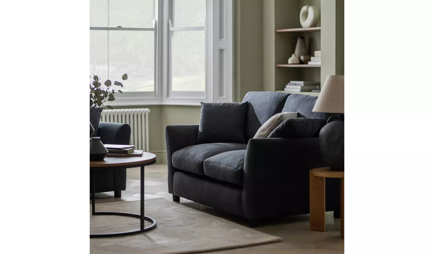 Argos Home Aleeza Fabric 2 Seater Sofa - Charcoal
