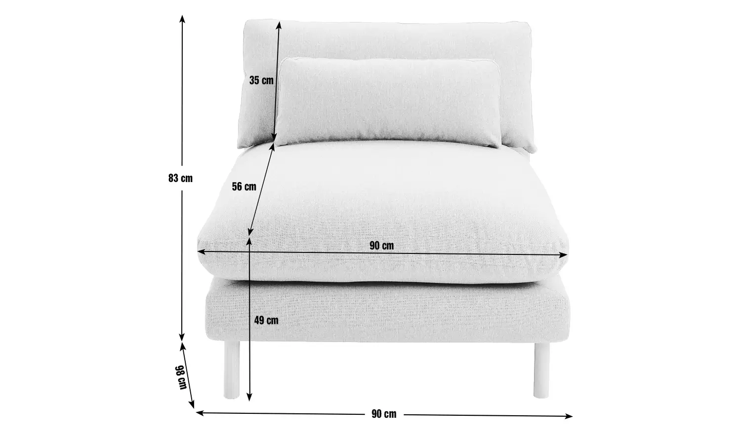 Habitat Paola Single Seat Modular Sofa - Grey