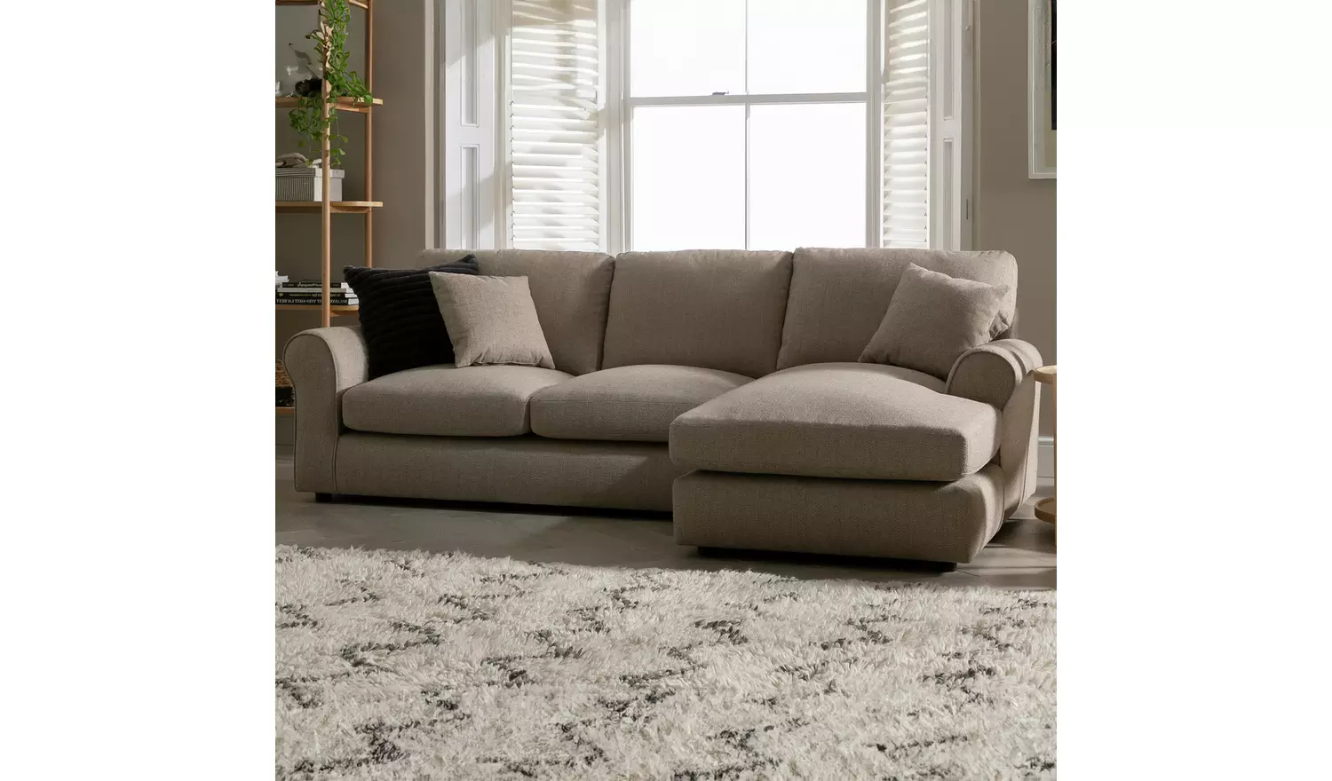 Argos Home Lisbon Fabric Right Corner Chaise Sofa - Grey