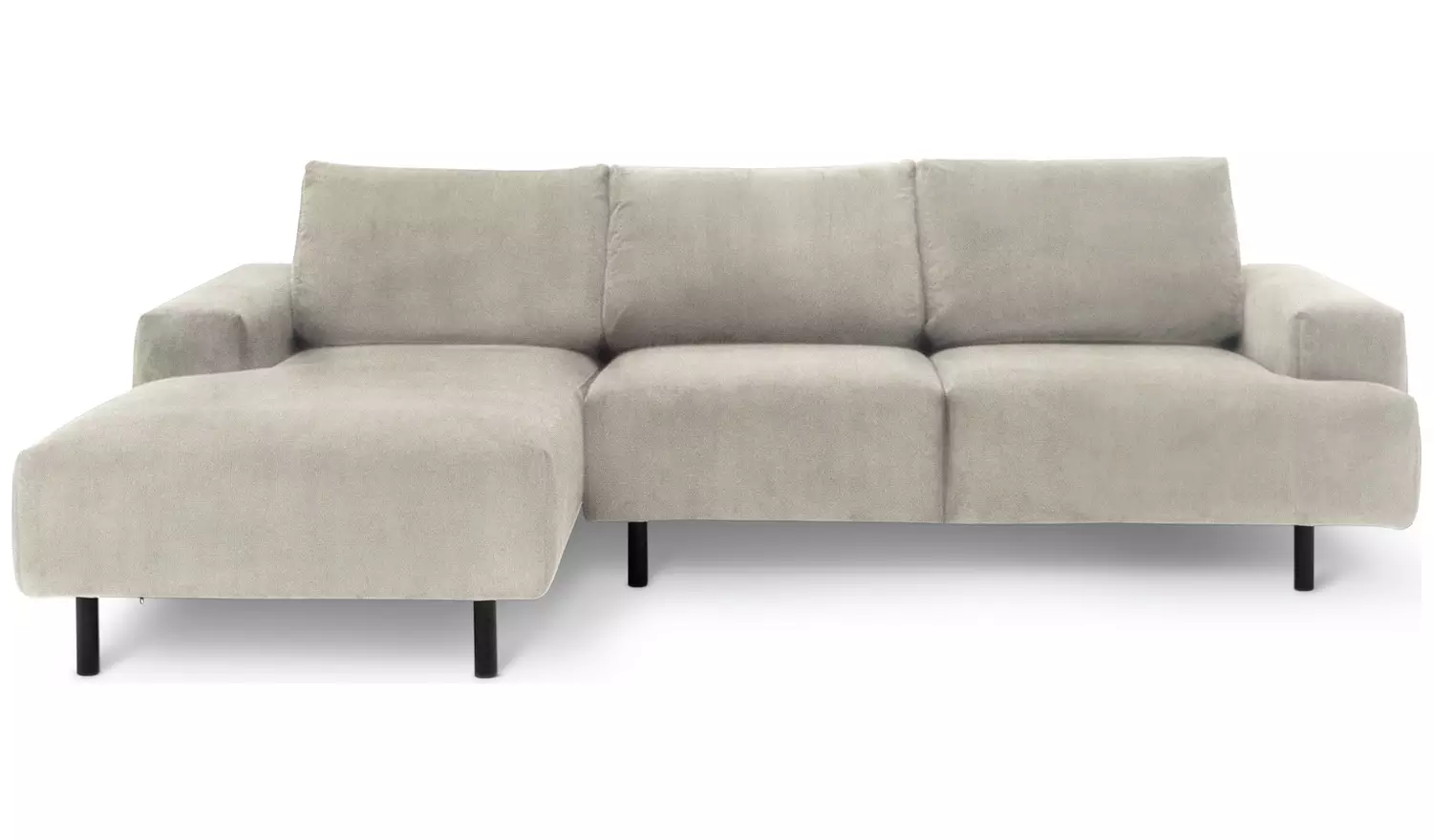 Habitat Julien Velvet Left Hand Corner Chaise Sofa - Natural