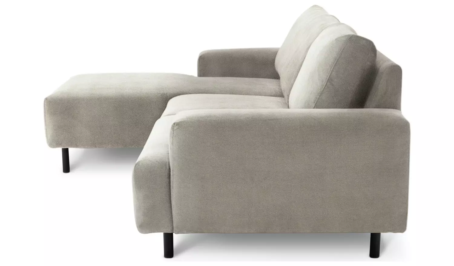 Habitat Julien Velvet Left Hand Corner Chaise Sofa - Natural