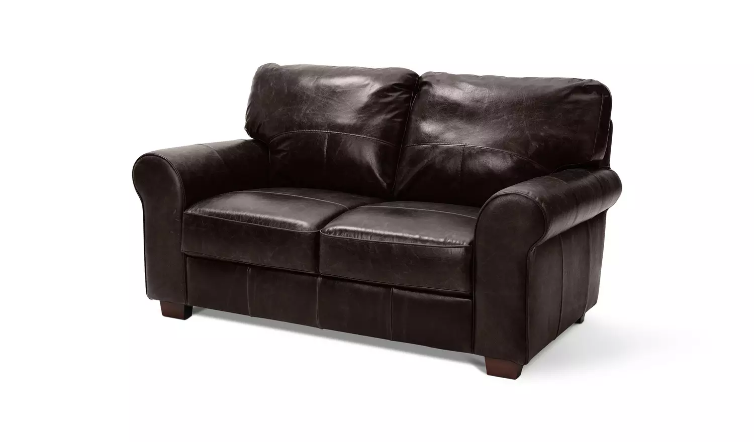 Argos Home Salisbury Leather 2 Seater Sofa - Chocolate